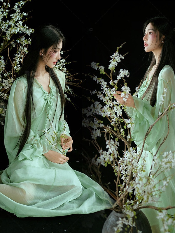 Chinese Style Green Dress Trad - Ethnic Fashion Studio review and price