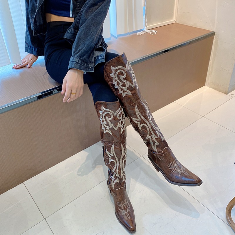 New Cowboy Boots Women Pointed - Winter Ethnic Fashion For Women review and price