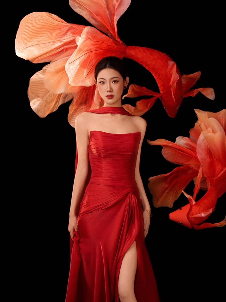 2026 New Year Red Lucky Carp C - Ethnic Fashion Studio review and price
