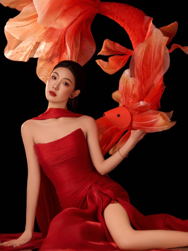 2026 New Year Red Lucky Carp C - Ethnic Fashion Studio review and price